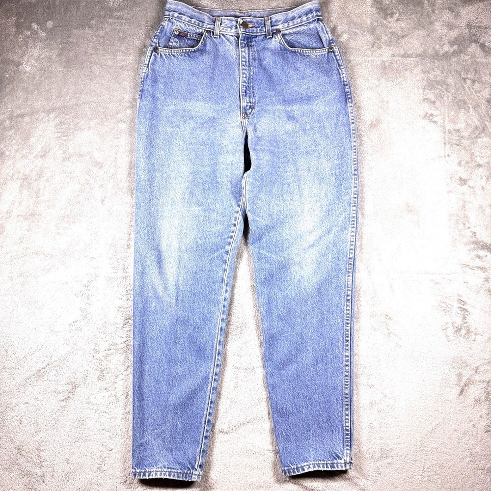 Chic High Rise Tapered Mom Jeans Women's Size 13/14 Tall (28x31) Medium Wash